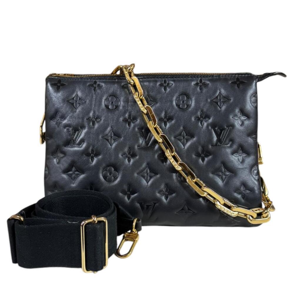 Louis Vuitton Coussin Lambskin Chain Shoulder Bag Black